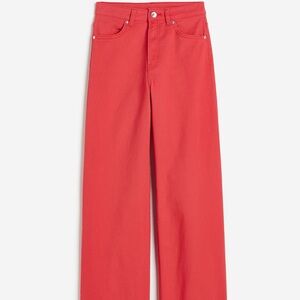 h&m wide leg twill pants